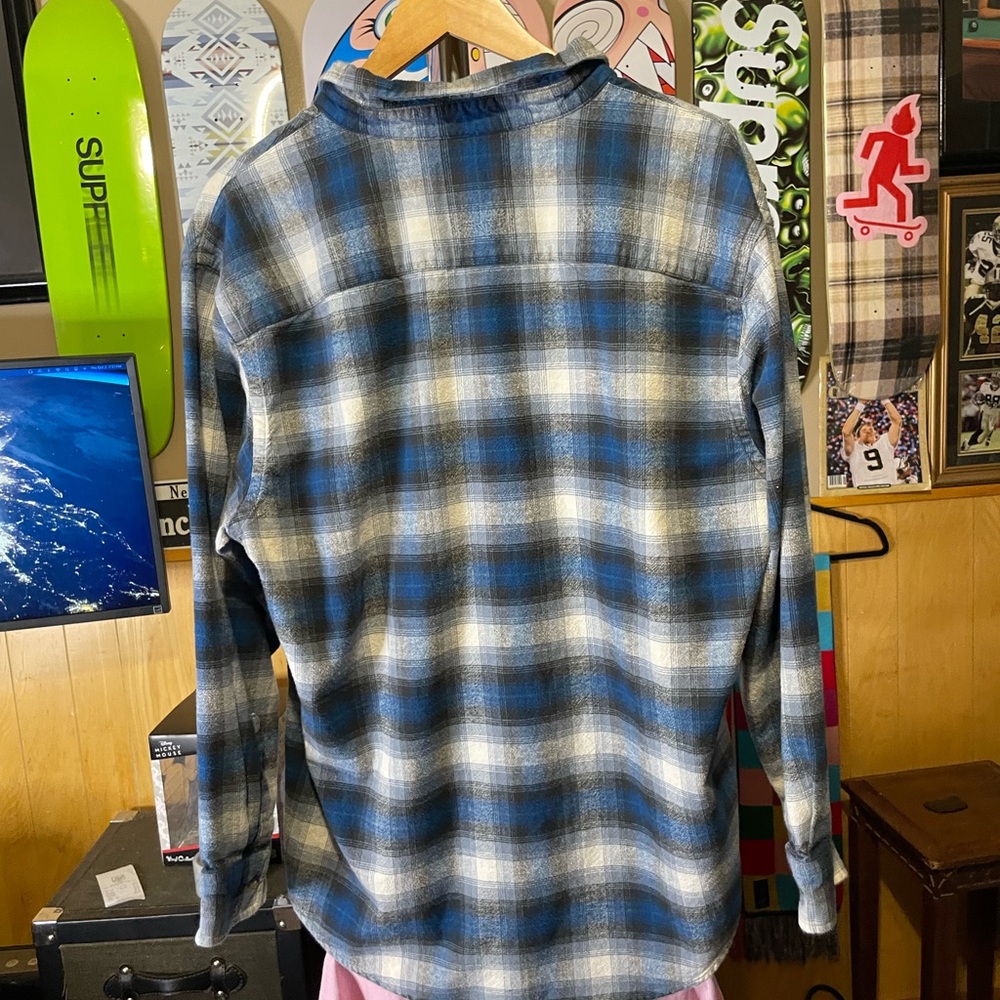 Pendleton Blue and White Plaid Casual Shirt mason men’s size large - Picture 4 of 5